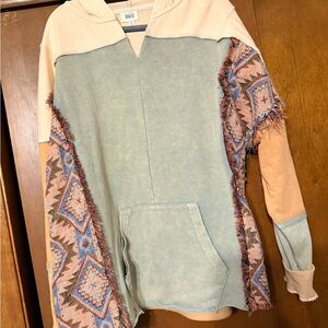 BKE Earthy Patchwork Hoodie